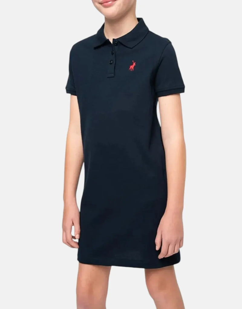 Polo Girls' Dakota Navy Golfer Dress: Premium Cotton Blend, Relaxed Fit