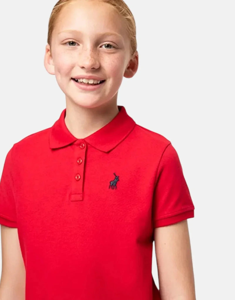 Polo Girls Dakota Red Golfer Dress: Soft Cotton Pique, Relaxed Fit, Short Sleeve