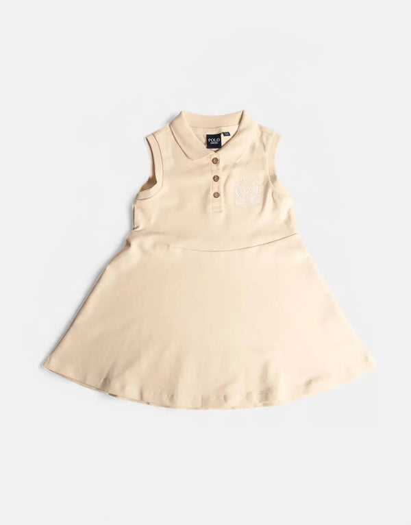 Polo Girls' Elegant Kerry Crested Stone Dress - Comfortable, Stylish, Everyday Wear
