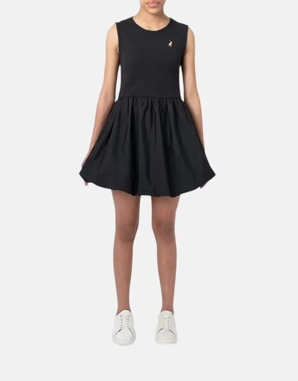 Polo Girls Thandiwe Black Sleeveless Cotton Dress for Kids Fashion