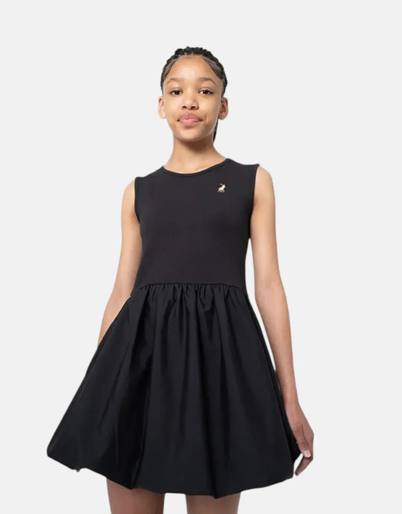 Polo Girls Thandiwe Black Sleeveless Cotton Dress for Kids Fashion