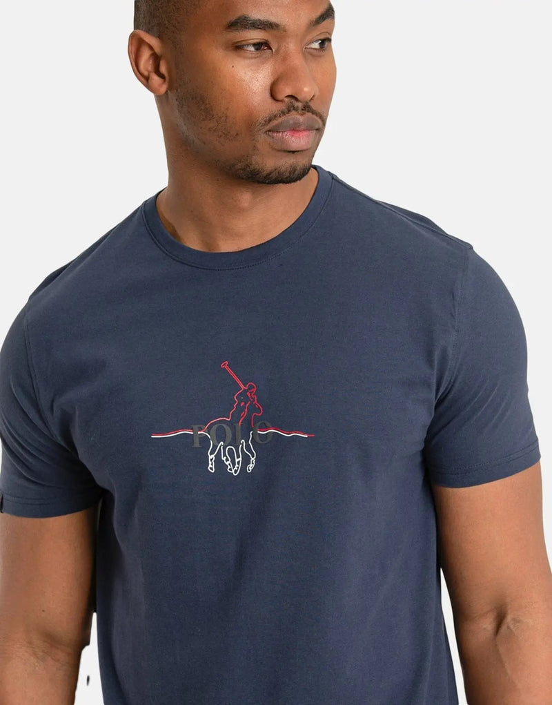 Polo Classic Navy Blue Graphic T-Shirt for Men - Comfortable Cotton Tee