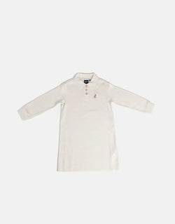 Polo Kids Addison Knitted Golfer Dress: Elegant White Style for Young Girls