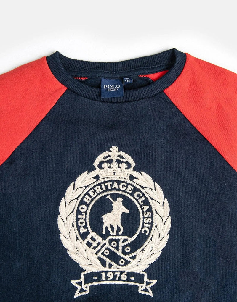 Polo Kids Luke Raglan Sweatshirt: Comfy Blue Boys' Casual Pullover for Everyday Wear