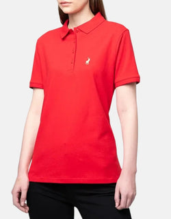 Polo Margot Red Premium Cotton Pique Golfer Shirt for Women