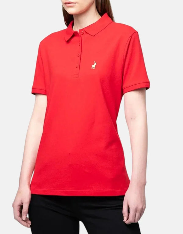 Polo Margot Red Premium Cotton Pique Golfer Shirt for Women