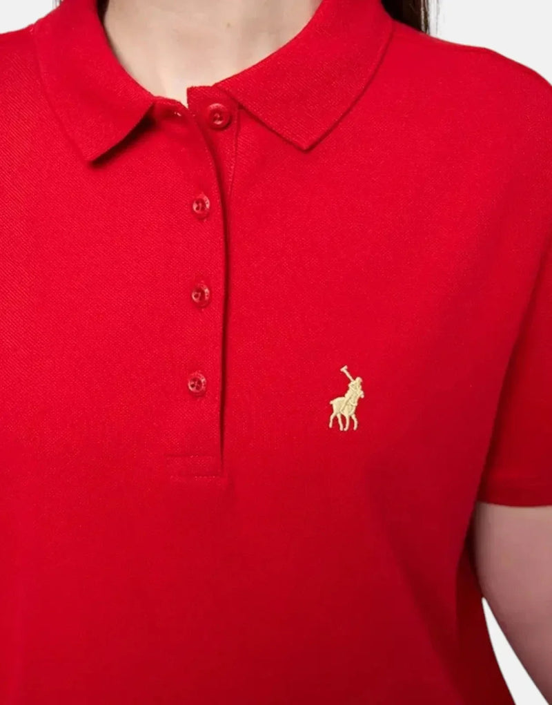 Polo Margot Red Premium Cotton Pique Golfer Shirt for Women