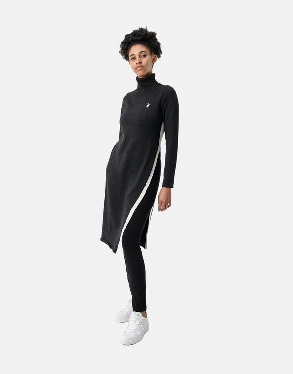 Luxurious Polo Maya Black Long Sleeve Knit Top for Women - Soft & Elegant
