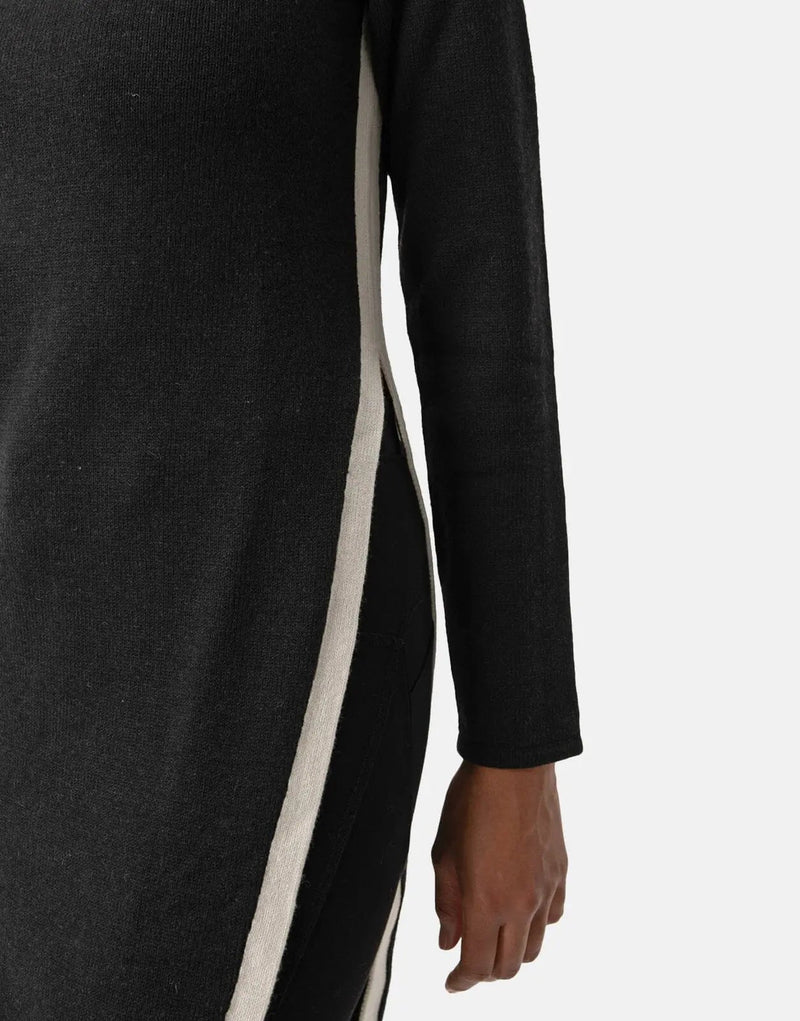 Luxurious Polo Maya Black Long Sleeve Knit Top for Women - Soft & Elegant