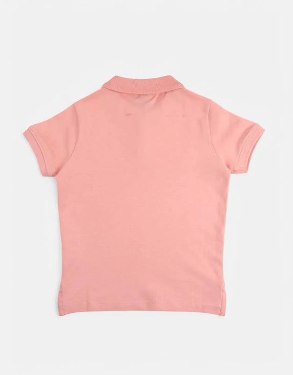 Kids' Vibrant Peach Polo Golfer Shirt - Soft Cotton Knit, Stylish & Comfy