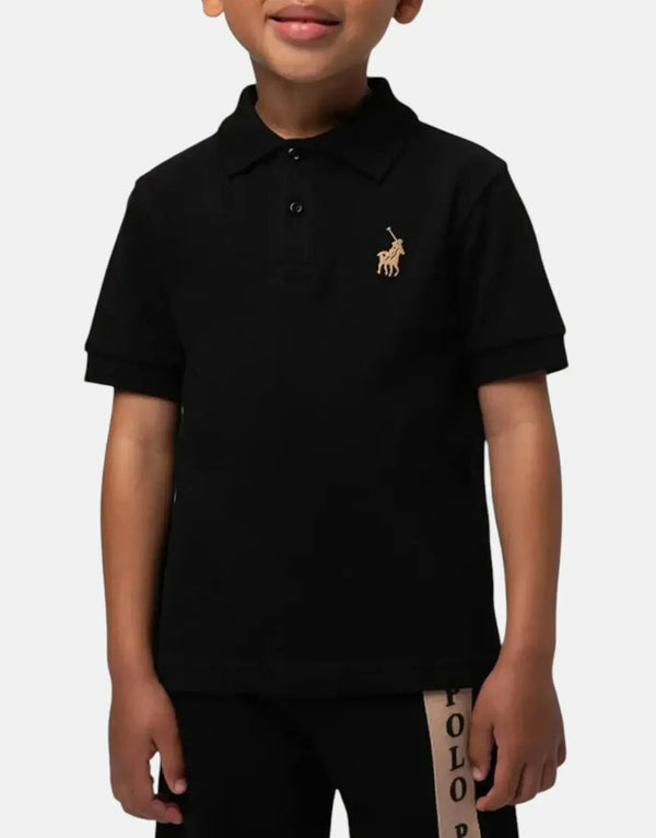 Polo Kids' Preston Black Pique Golfer Shirt: Comfortable Cotton, Classic Style