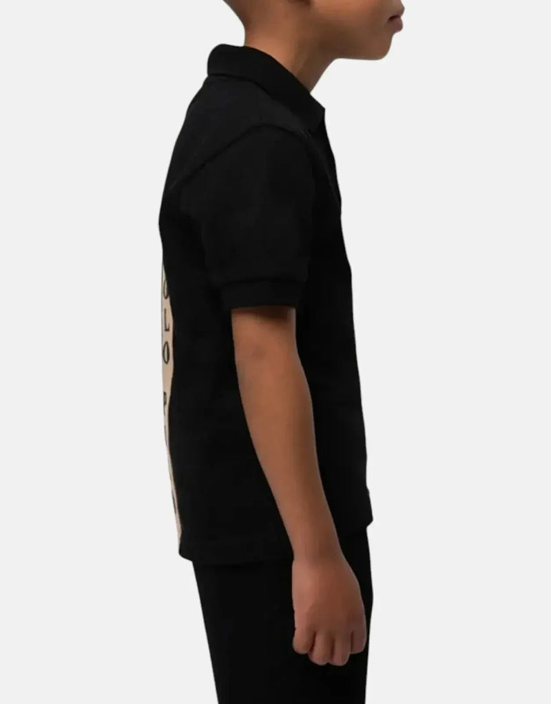 Polo Kids' Preston Black Pique Golfer Shirt: Comfortable Cotton, Classic Style