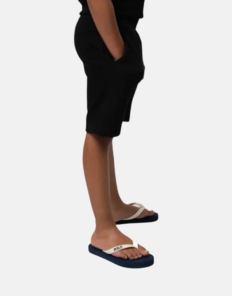 Polo Boys Preston Black Printed Shorts - Soft Cotton Fleece, Relaxed Fit