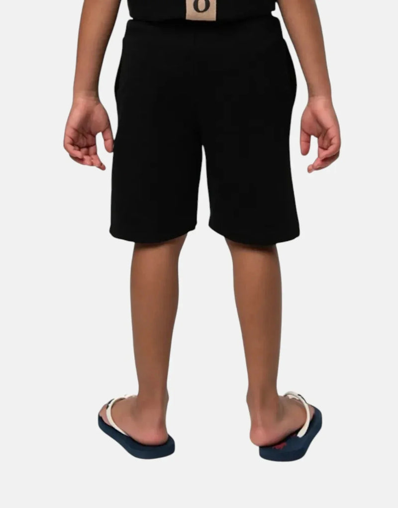 Polo Boys Preston Black Printed Shorts - Soft Cotton Fleece, Relaxed Fit