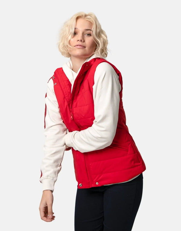 Polo Women's Sleeveless Red Puffer Jacket: Stylish Warmth for Winter