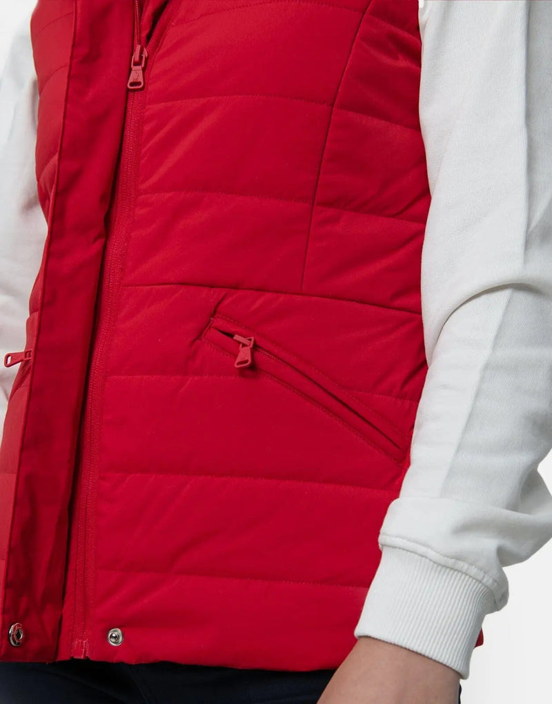 Polo Women's Sleeveless Red Puffer Jacket: Stylish Warmth for Winter