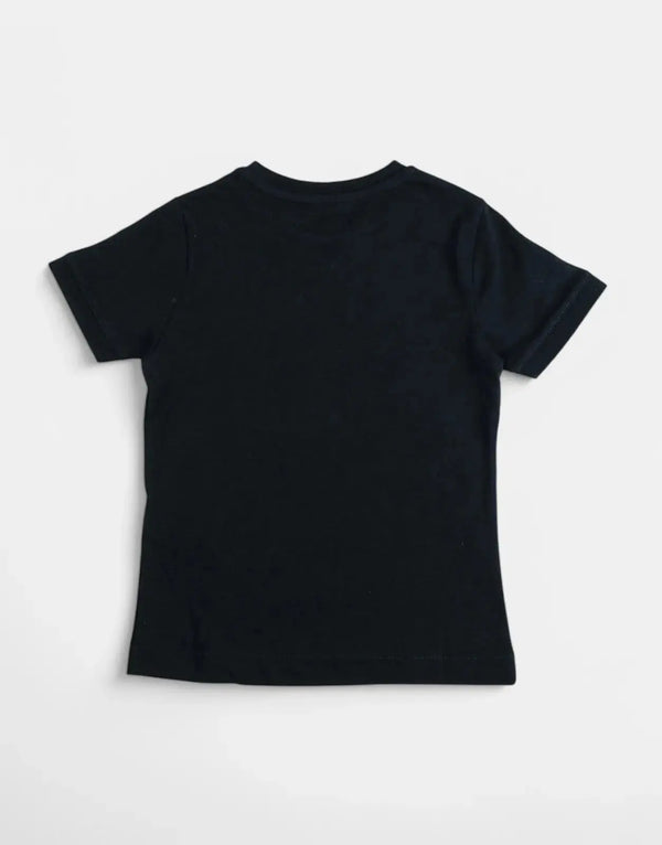 Polo Thabang Kids' Black Printed Cotton T-Shirt: Unique Design, Comfortable Fit