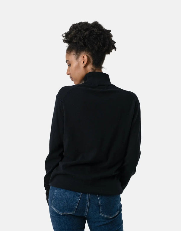 Polo Women's Luxurious Black High Collar Knitwear Sweater – Elegant Warmth & Style
