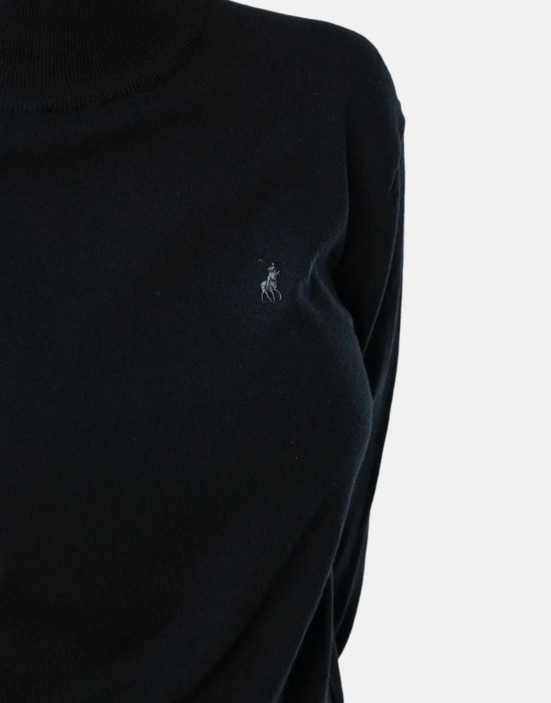 Polo Women's Luxurious Black High Collar Knitwear Sweater – Elegant Warmth & Style
