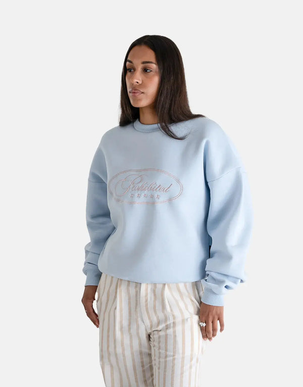Prohibited Five Star Blue Crew Neck Sweatshirt: Soft, Stylish, and Versatile for Men