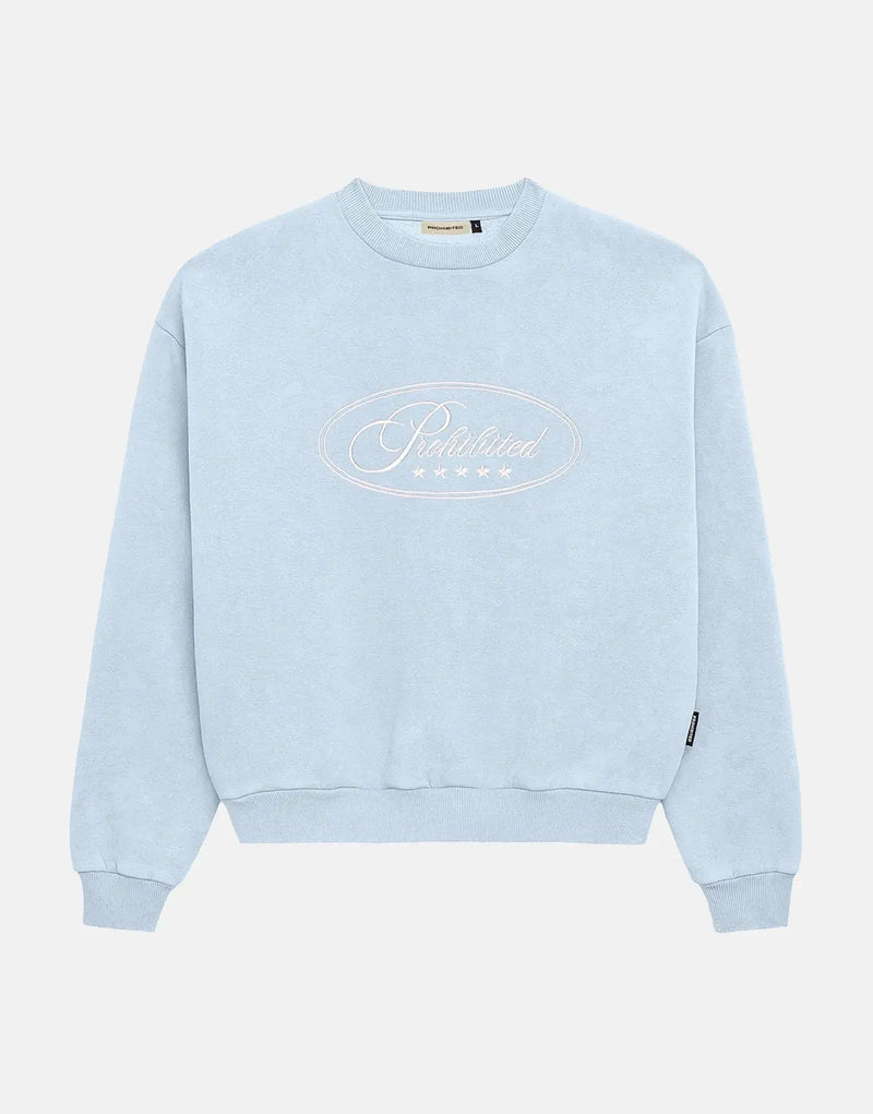 Prohibited Five Star Blue Crew Neck Sweatshirt: Soft, Stylish, and Versatile for Men