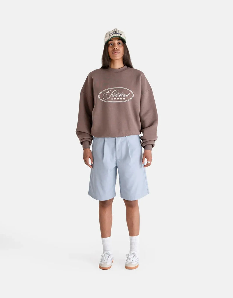 Prohibited Five Star Grey Crew Neck Sweatshirt - Soft, Durable, Everyday Comfort