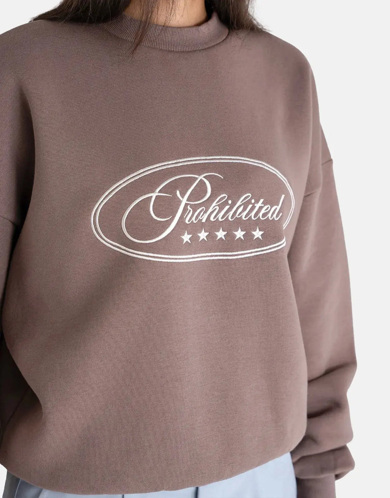 Prohibited Five Star Grey Crew Neck Sweatshirt - Soft, Durable, Everyday Comfort