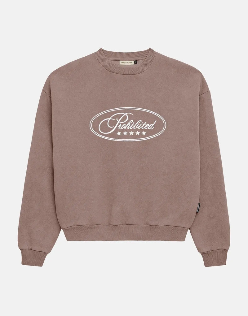 Prohibited Five Star Grey Crew Neck Sweatshirt - Soft, Durable, Everyday Comfort
