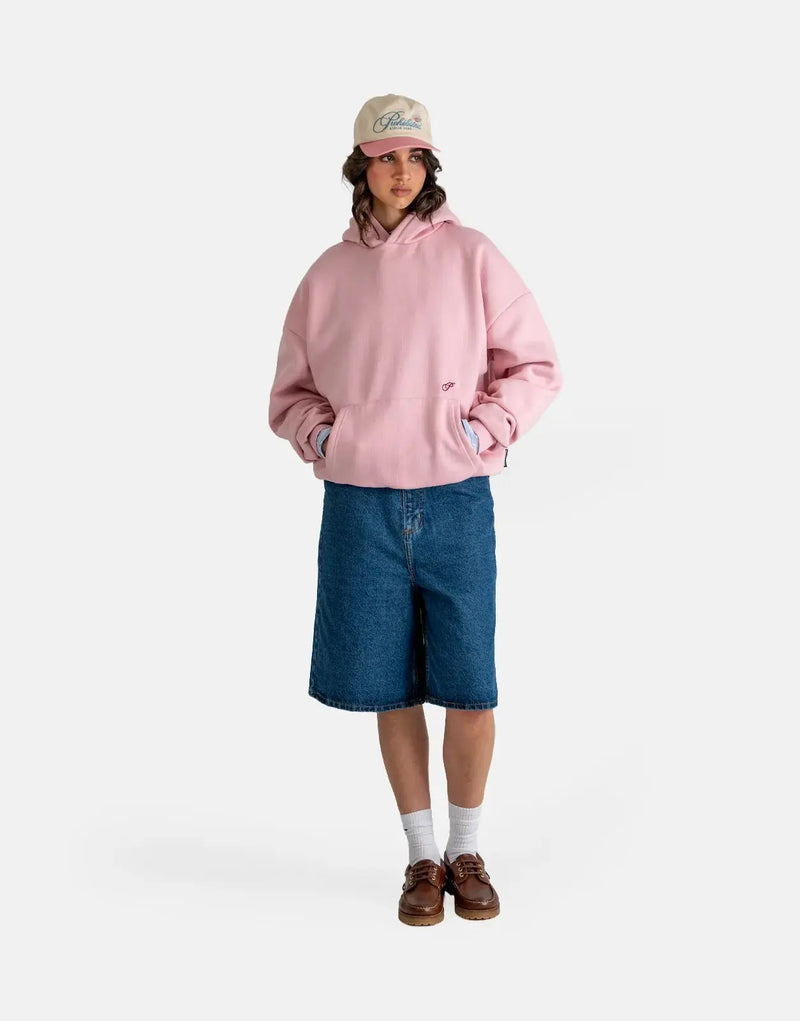 Prohibited Hometown Cherry Pink Hoodie: Plush Fleece Pullover for Ultimate Comfort & Style