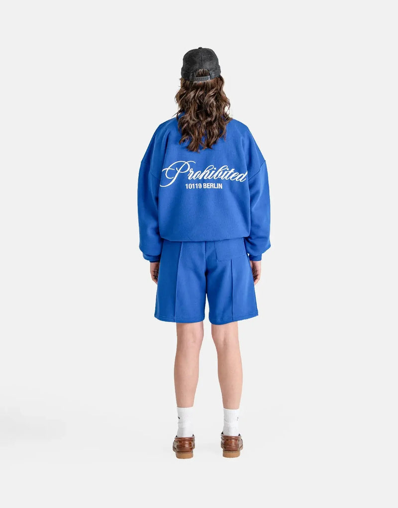 Prohibited Hometown Royal Blue Soft Cotton Blend Crew Neck Sweatshirt Men's Apparel