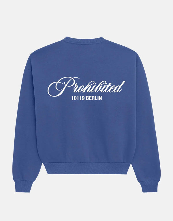 Prohibited Hometown Royal Blue Soft Cotton Blend Crew Neck Sweatshirt Men's Apparel