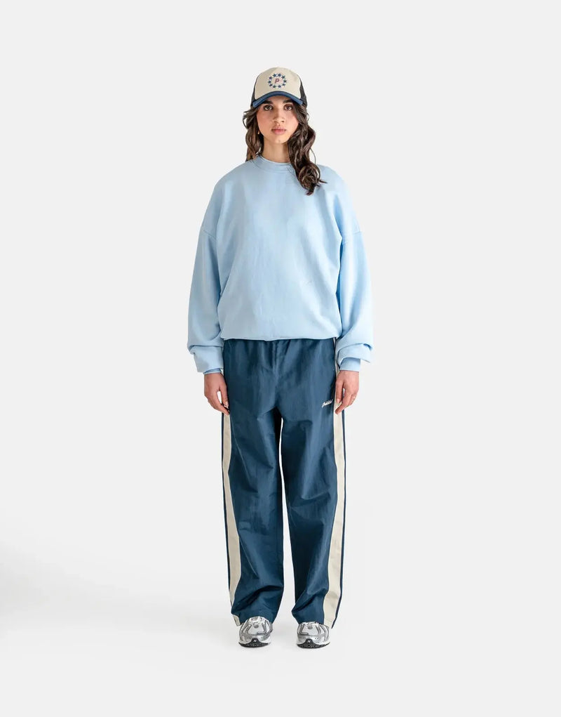 Comfortable Sky Blue Crew Neck Sweatshirt, Soft Fabric, Relaxed Fit, Versatile Style