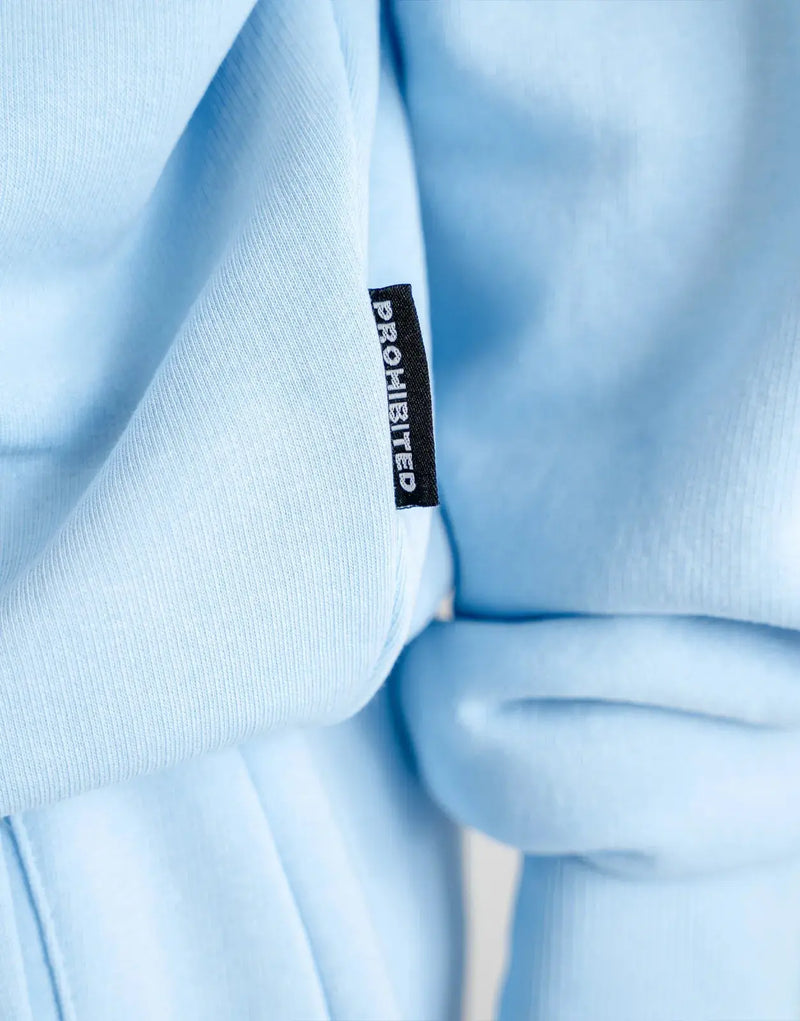 Comfortable Sky Blue Crew Neck Sweatshirt, Soft Fabric, Relaxed Fit, Versatile Style