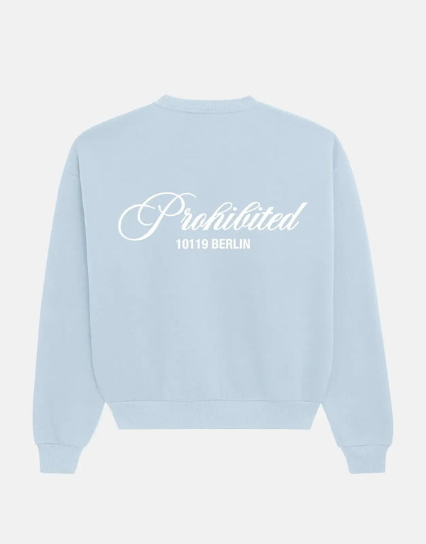 Comfortable Sky Blue Crew Neck Sweatshirt, Soft Fabric, Relaxed Fit, Versatile Style