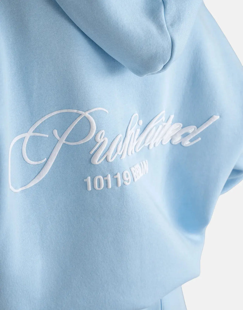 Prohibited Hometown Sky Blue Hoodie: Plush Comfort, Vibrant Azure, Durable Pullover Style