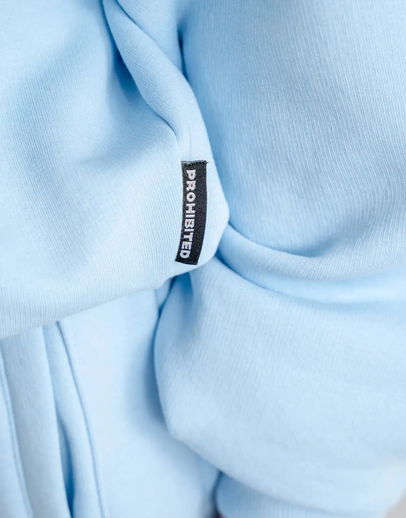 Prohibited Hometown Sky Blue Hoodie: Plush Comfort, Vibrant Azure, Durable Pullover Style