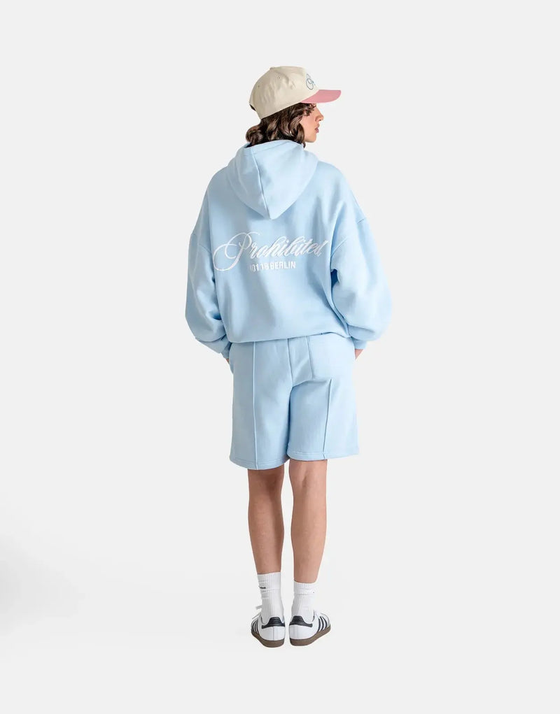 Prohibited Hometown Sky Blue Sweatshorts: Soft Breathable Cotton Blend, Relaxed Fit