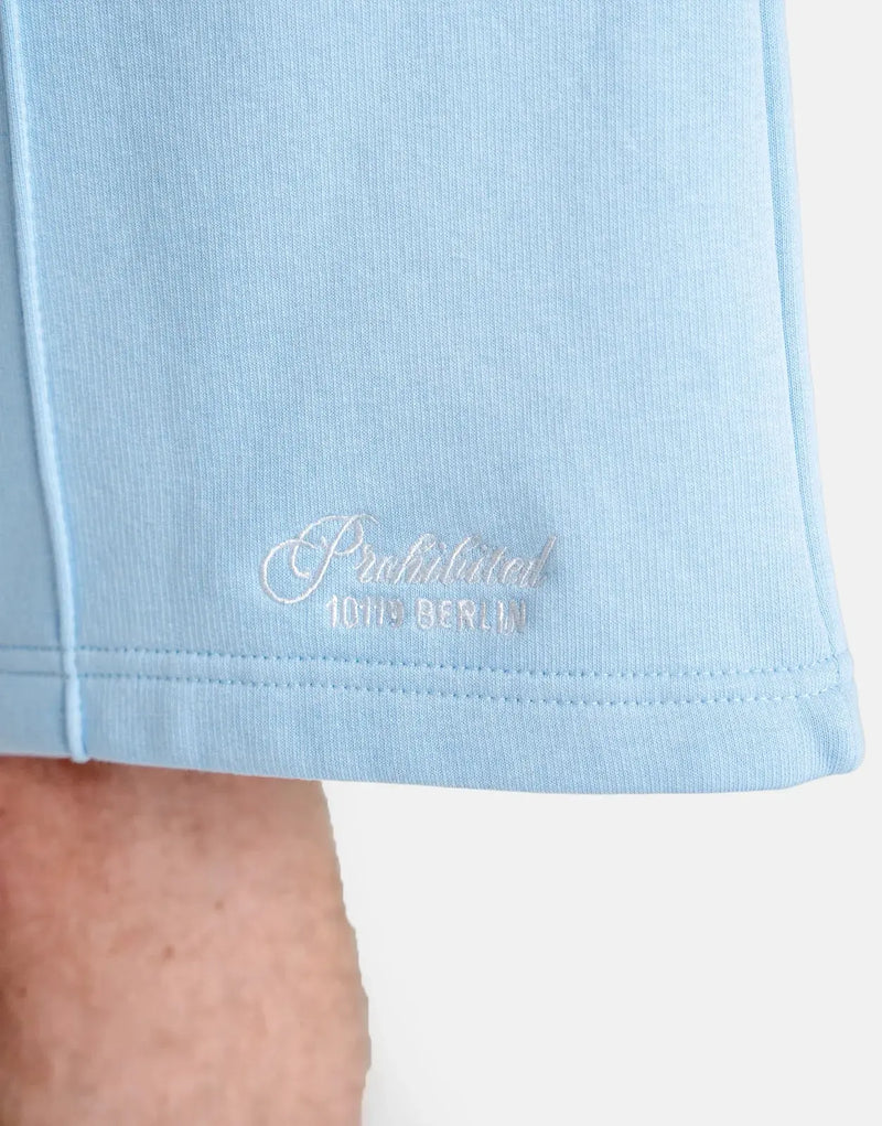 Prohibited Hometown Sky Blue Sweatshorts: Soft Breathable Cotton Blend, Relaxed Fit