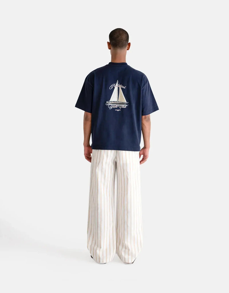 Premium Prohibited Yacht Navy T-Shirt: Soft Cotton, Classic Fit, Effortless Style