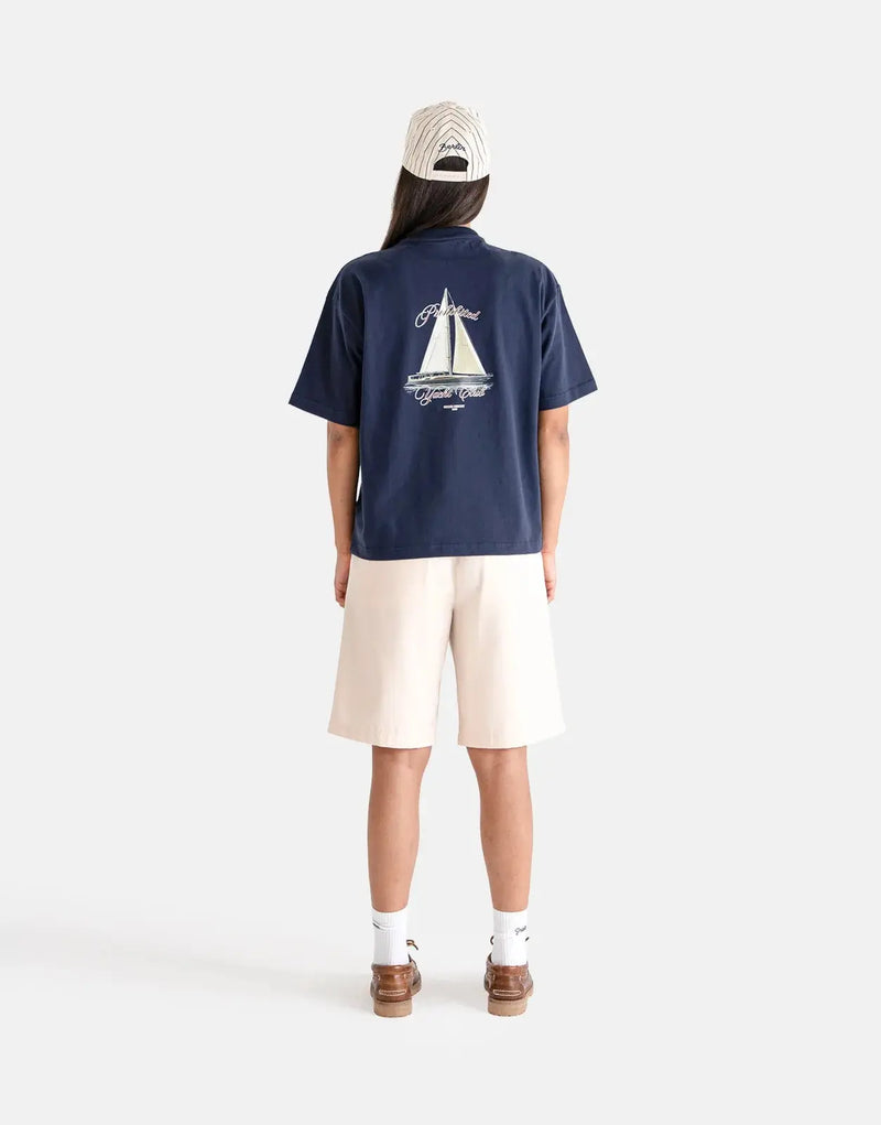 Premium Prohibited Yacht Navy T-Shirt: Soft Cotton, Classic Fit, Effortless Style