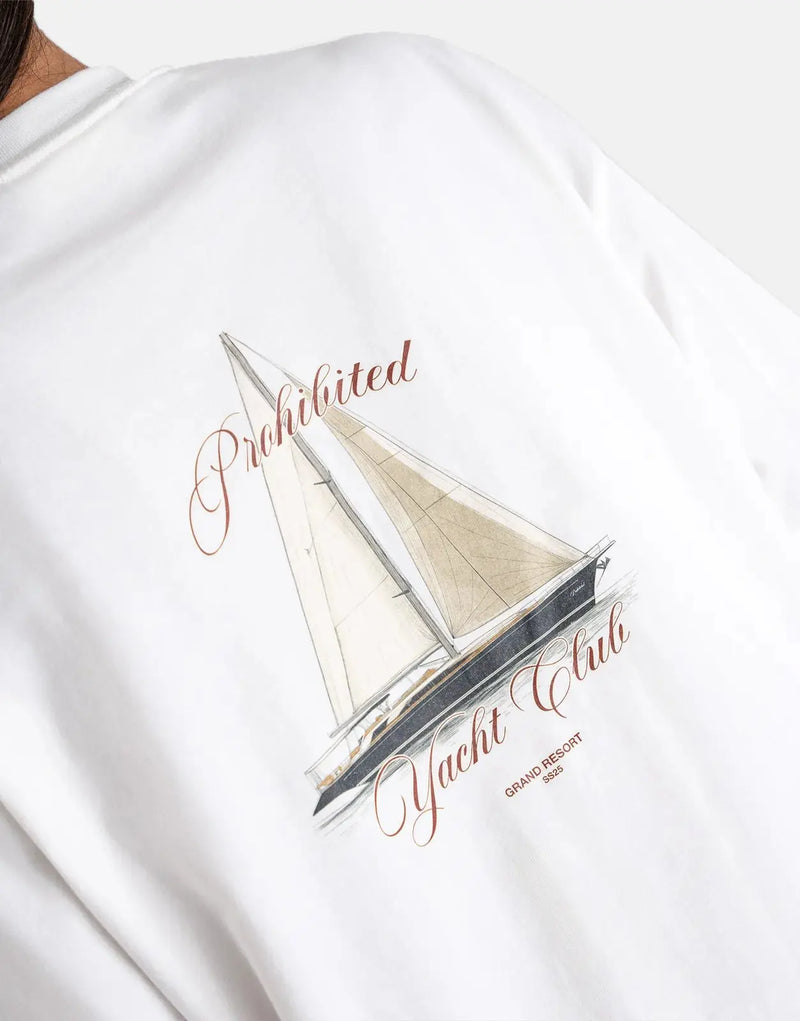 Prohibited Men's Yacht Off-White T-Shirt - Premium Cotton, Casual Style