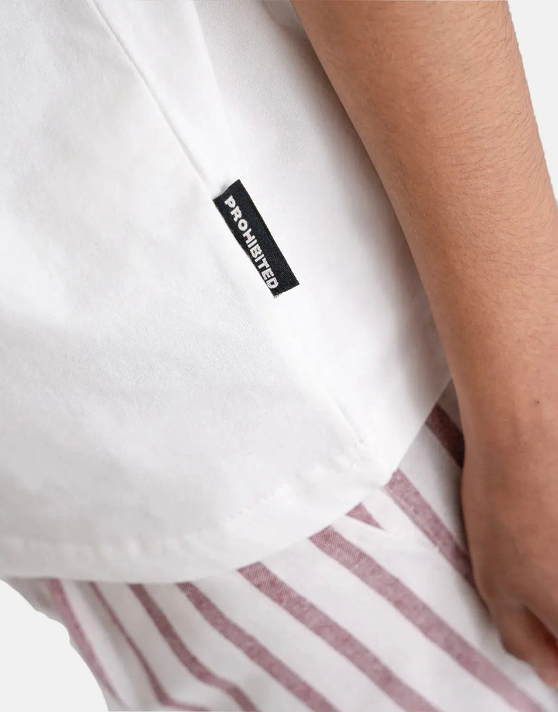 Prohibited Men's Yacht Off-White T-Shirt - Premium Cotton, Casual Style
