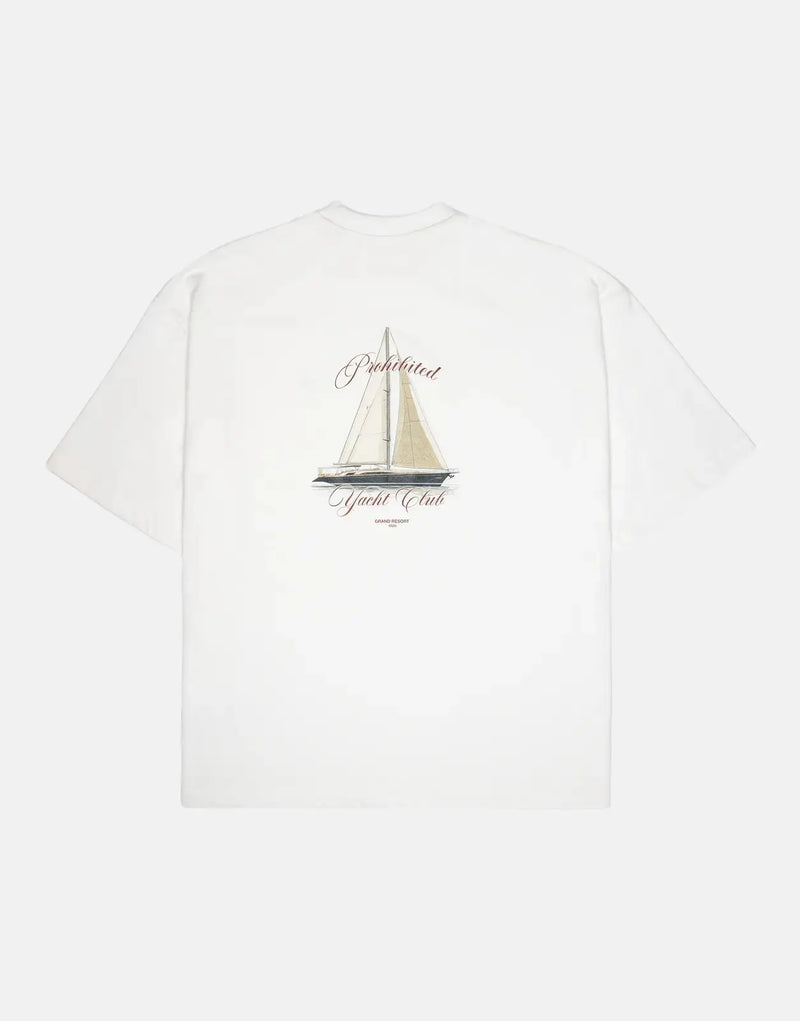 Prohibited Men's Yacht Off-White T-Shirt - Premium Cotton, Casual Style