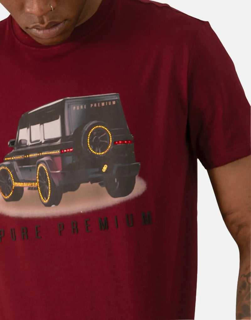 Luxurious Pure Premium Carro Burgundy T-Shirt: Soft, Stylish, Comfortable Fit