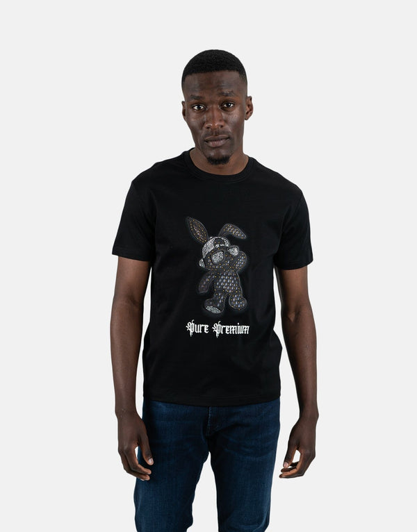 Pure Premium Coniglio Men's Black T-Shirt: Soft, Durable, Everyday Casual Wear