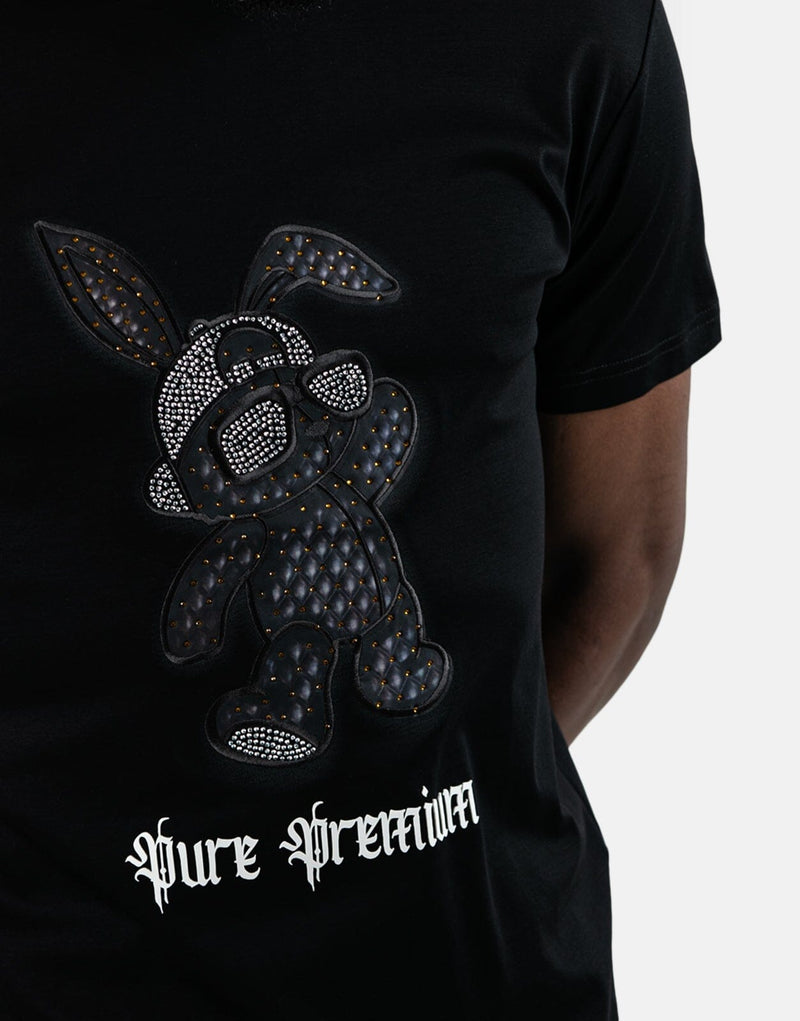 Pure Premium Coniglio Men's Black T-Shirt: Soft, Durable, Everyday Casual Wear