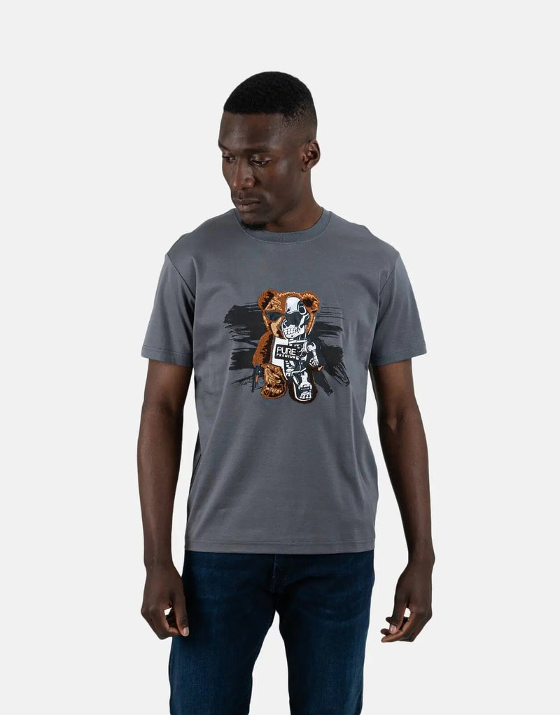 Pure Premium Moretti Men's Soft Charcoal T-Shirt - Comfortable & Durable Everyday Top
