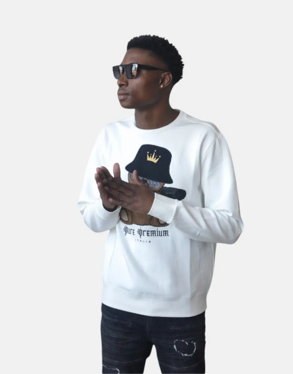Pure Premium Nemak White Knit Sweatshirt: Elevate Your Style with Premium Comfort