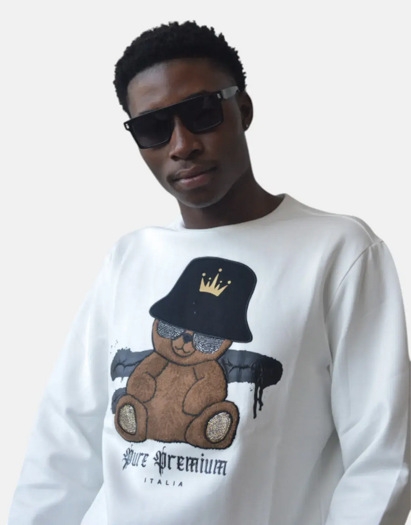 Pure Premium Nemak White Knit Sweatshirt: Elevate Your Style with Premium Comfort