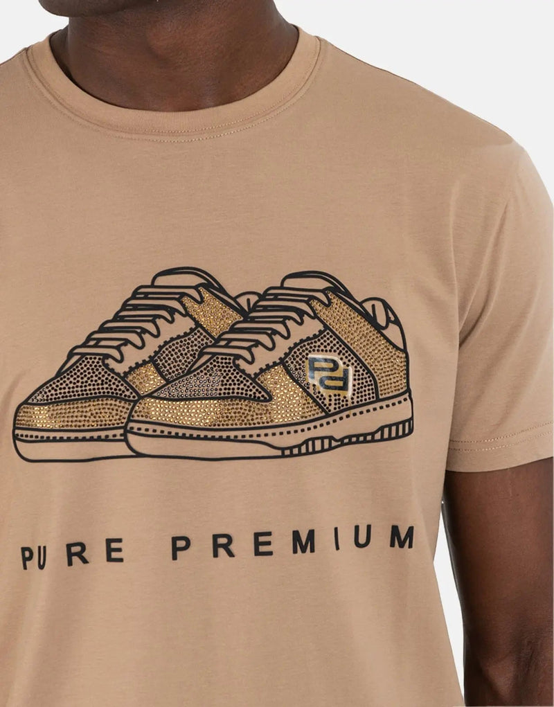 Pure Premium Men's Scrapa Tee: Ultimate Comfort, Stylish Brown Short Sleeve T-Shirt
